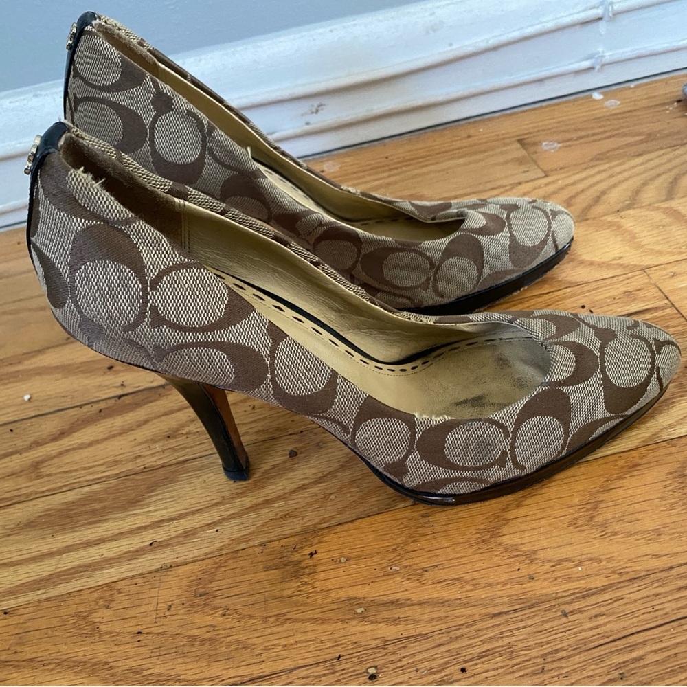 Coach Brown Patterned Women's Heels